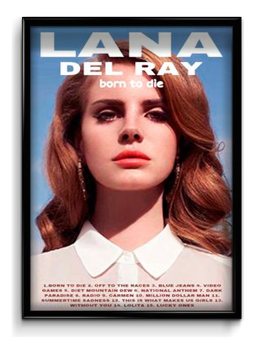 Cuadro Lana Del Rey M1 30x40 (marco + Lámina + Vidrio)