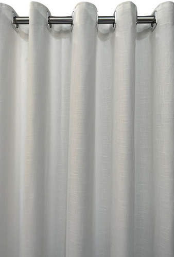 Cortina Gaze De Linho Com Forro 4,00x2,50 Trilho Suiço Duplo
