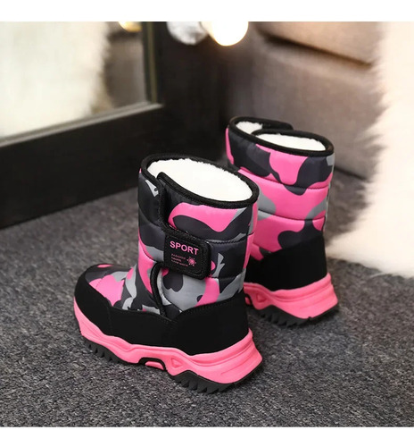 Botas De Nieve De Camuflaje Impermeables Cálidas Para Invier