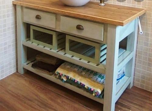 Imagen 4 de 10 de Muebles Para Bachas De Baño En Madera Rustica
