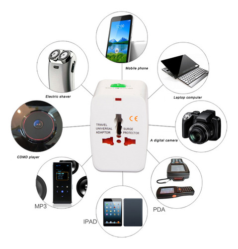 Adaptador De Viaje Mundial Adaptador Universal Internacional
