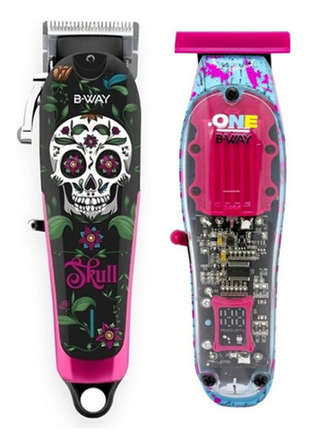 Kit B-way Maquina Cortadora Skull + Trimmer Patillera One 