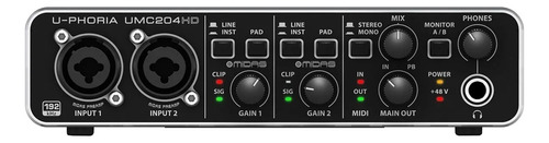 Interface Audio Behringer Uphoria Umc 204hd Usb 2x4 24bit