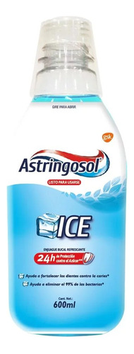 Enjuague Bucal Astringosol Listo Para Usarse Ice 600ml
