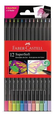 Lápices Super Soft X12 Pastel + Neón Faber Castell