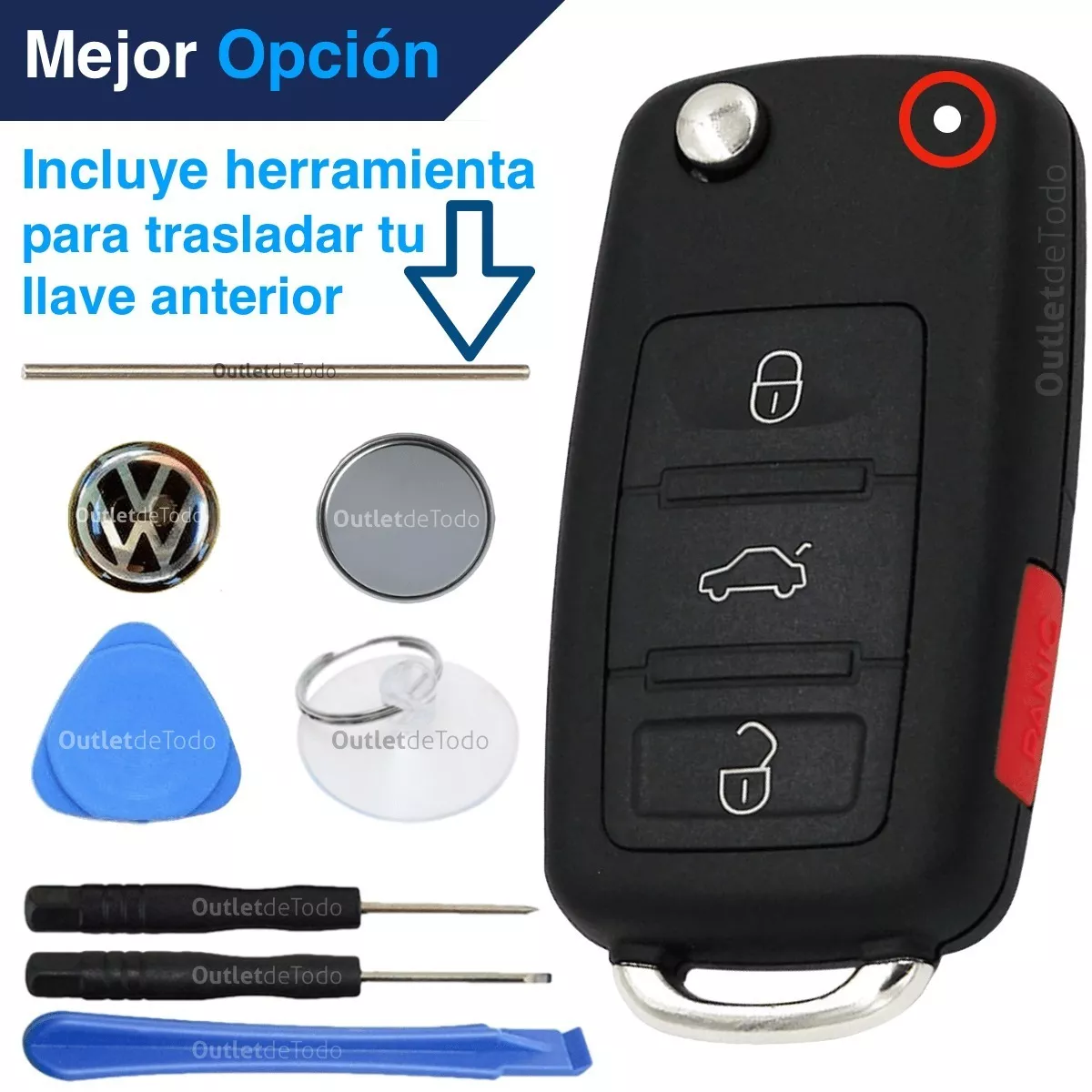 Tercera imagen para búsqueda de carcasa llave vw vento