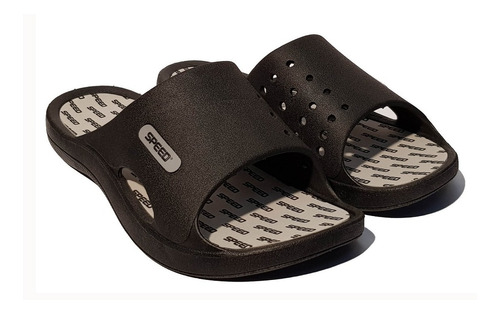 Chinelas Ojotas Hombre Goma Speed Playa Pileta Negro