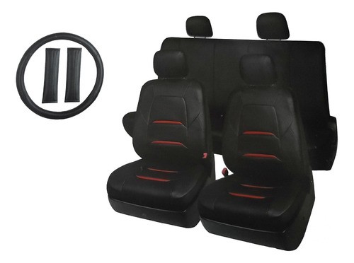 Fundas Tacto-piel Costuras Rojas Para Chevrolet Equinox