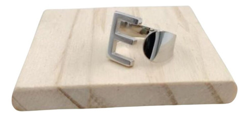 Anillo De Inicial Vie Or En Acero Inoxidable E Plateado Ajustable