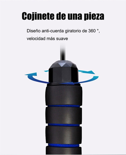 Cuerda De Saltar Antideslizante Ajustable De 3 M Negro