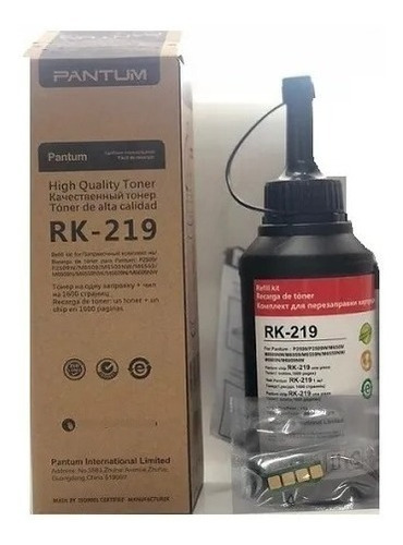 Rk 219 Kit De Recarga Original Tóner Pantum 2509/6509/6559