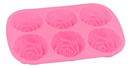 Pudin De Silicona Con Forma De Rosa, 6 Cavidades, Molde Para