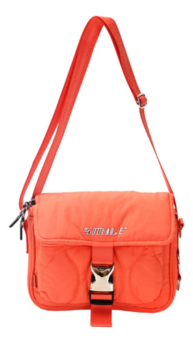 Bandolera Naranja Portacelular Dama Smile Waves Tapa Hebilla