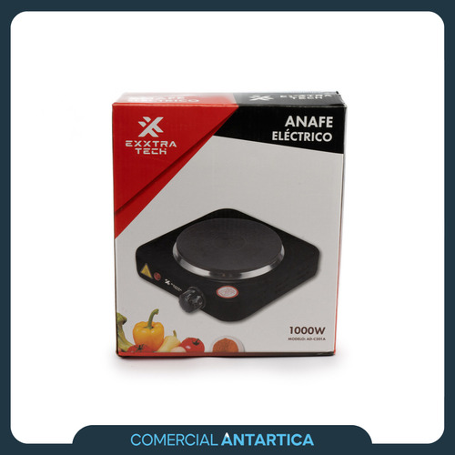 Anafe Eléctrico Exxtra Tech 1000w 220-240v 50/60hz Negro