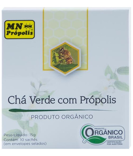 Chá Verde Com Própolis Orgânico 10 Sachês - Antioxidante