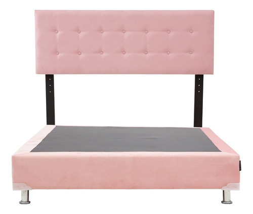 Cabecera Queen Size Dicasa Bilbao Rose + Box Dicasa Pink Color Rosa