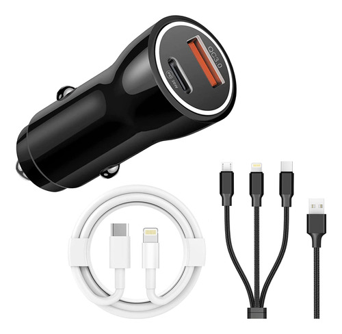 iPhone Car Charger 38w With Lightning Cable [apple Mfi Cert