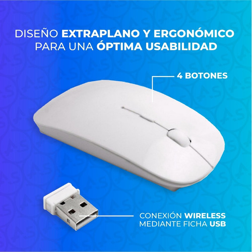 Imagen 5 de 10 de Mouse Inalámbrico Usb 2.4ghz 10 Metros Distancia Pc Notebook