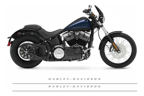 Adesivo Compativel Harley Davidson Blackline Azul 