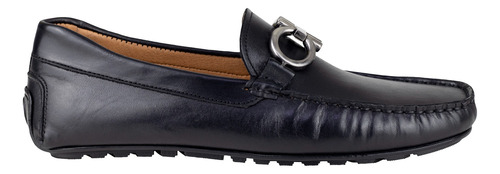 Mocasin Negro Semi Vestir Hombre Gino Cherruti 1602 Hebilla 