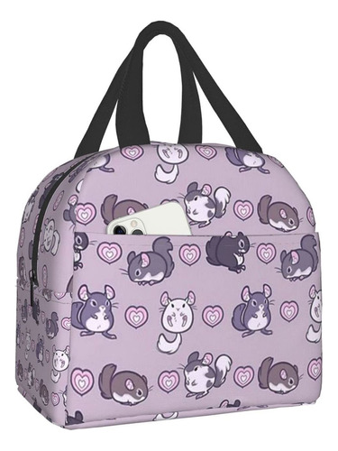 Lonchera Kawaii Chinchilla Bento, Bolsa De Viaje, Caja De Pi