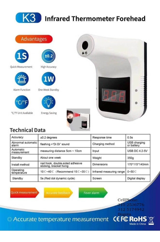 Termometro Infrarrojo De Pared