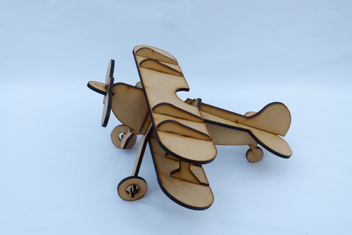 Imagen 2 de 6 de Avion De Madera Antiguo Grande De Fibrofacil Souvenir