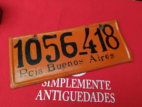 Antigua Patente Provincia De Buenos Aires Ref 234