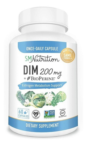 Dim 200 Mg + Bioperine Balance Estrógeno Metabolismo 60cáp