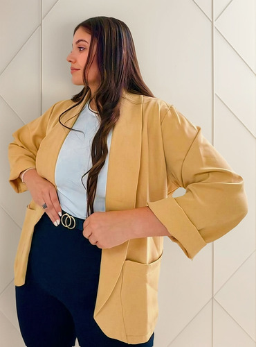 Blazer Sastrero Linea Curvy Para Mujer