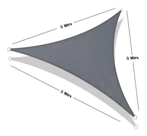 Carpa Toldo Vela Triangular Impermeable Sombreador 5x5x5 Color Amarillo