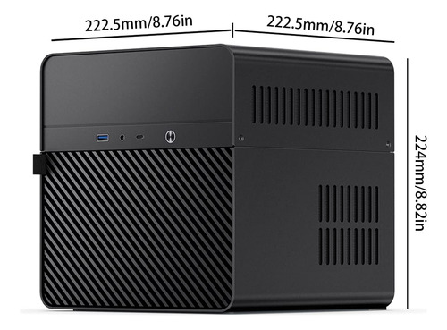 Jonsbo N2 Black Nas Itx Case 5+1 Mini Estuche De Aluminio De