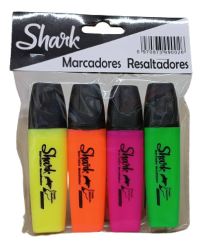 Resaltador Neón Shark (set 4 Colores)