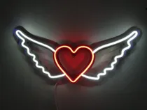 Comprar Corazón Con Alas Neón Led Ambientación \u002F Eventos\u002F Comercios 