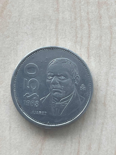 Moneda De 50 Pesos Benito Juárez 1988