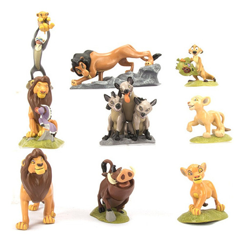 (9 Piezas) El Rey León Simba Nala Mufasa Figura Modelo Jugue