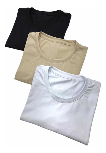 Playera Paquete 3 Pz Algodón Cuello Redondo Elegante Cómoda