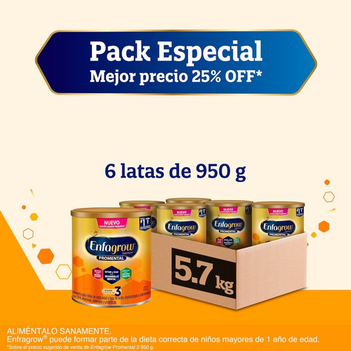 Imagen 3 de 7 de Enfagrow Promental Etapa 3, Pack 5.7kg