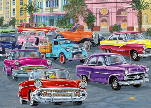 Rompecabezas 500 Piezas Autos Vintage De Colores