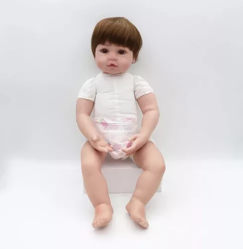 Boneca Bebê Reborn Realista de Silicone NPK 48cm e Girafinha - USA