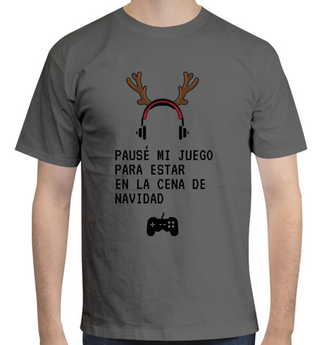 Playera Gamer Para Navidad - Reno -  Pausé Mi Juego... 