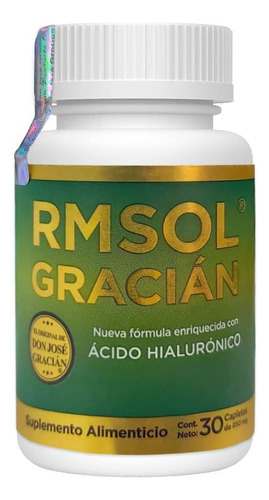 1 Frasco Rmsol Gracian Con Ácido Hialurónico - 30 Tabletas Sabor Natural