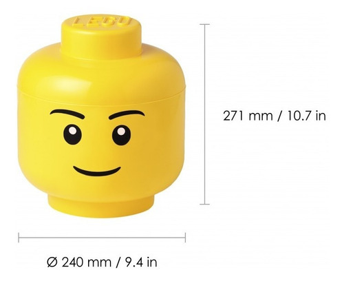 Lego Storage, Cabeza Grande Para Apilar Compatible- Niño Cantidad De Piezas 2