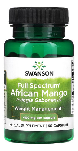 Swanson Mango Africano 400 Mg 60 Caps, Quemador Grasa