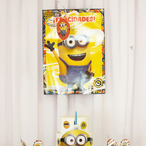 Afiche Minions Cumpleaños Cartel Deco Disney