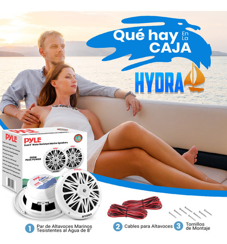 Bocinas Marinas 8 Pulgadas Pyle 300w Plmr82 2 Vias