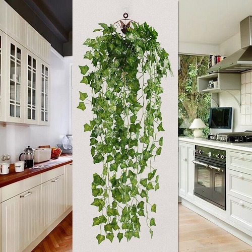 Hojas De Hiedra Artificial Plantas Falsas Decor De Vid 24pzs