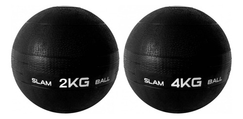 Kit Slam Ball Bola Peso Crossfit 2kg 4kg Cross Liveup Sports