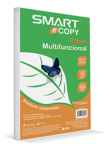Hojas Blancas Tamaño Oficio Smart Copy Papel 75gr 100 Hojas