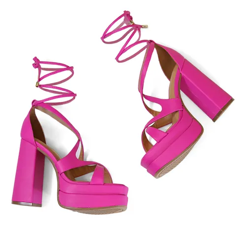 Sandália vizzano cheap plataforma rosa